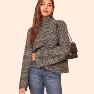 Reformation Fern Sweater (Black Marled)
